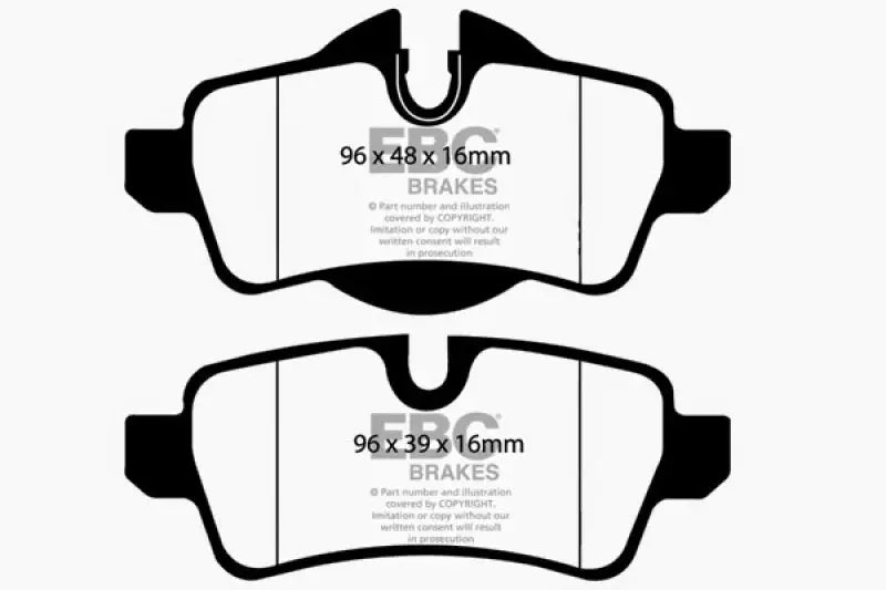 Two EBC Brakes Bluestuff street and track day brake pads for high-performance stopping