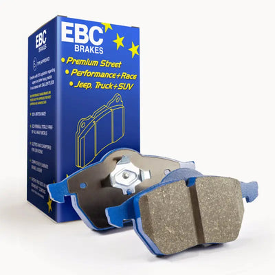 EBC Brakes Bluestuff street and track day brake pads with packaging for high performance