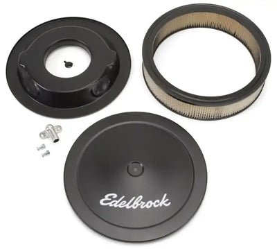 Edelbrock Air Cleaner Pro-Flo Series Round Steel Top Paper Element 14In Dia X 3 75In Dropped Base - Truck & Automotive