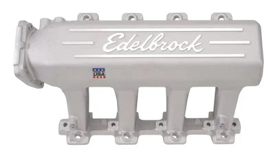 Silver Edelbrock intake manifold for EFI Pro-Flo XT LS2 engine setup