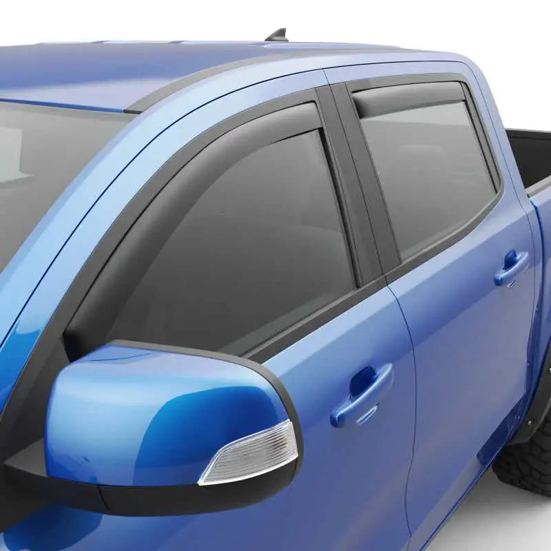 EGR 19-22 Ford Ranger In-Channel Window Visors Front/Rear Set Matte Black Crew Cab 
