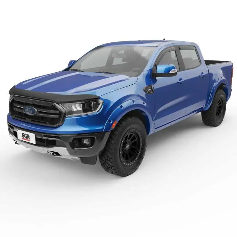 EGR 19-22 Ford Ranger In-Channel Window Visors Front/Rear Set Matte Black Crew Cab 