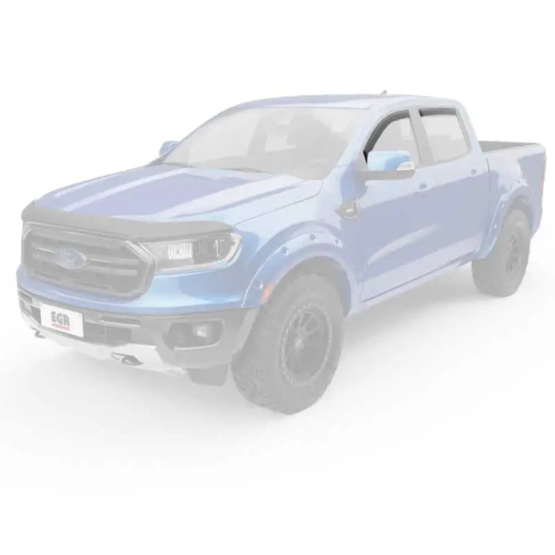 EGR 19-22 Ford Ranger In-Channel Window Visors Front/Rear Set Matte Black Crew Cab 