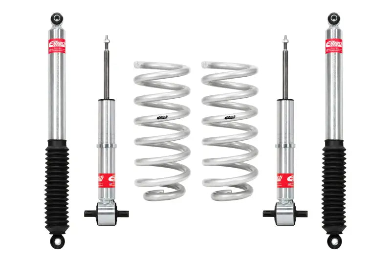 Silver and red suspension components from Eibach Pro-Truck Lift for Silverado 1500