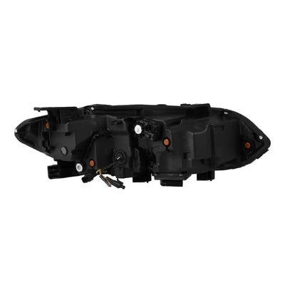 Headlight Assembly Projector Beam With White/ Amber Daytime Running Light And Amber Sequential Turn Signal Light; Osram Oslon Black Flat/ AlphaRex LUXX LED High Beam/ Osram Oslon Black Flat LED Low Beam; Clear Polycarbonate Lens; Alpha-Black Polypropylene - NTP