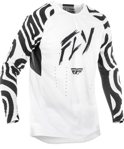 White and black long-sleeved Evolution DST Abyss Jersey in DST Abyss Jersey White style