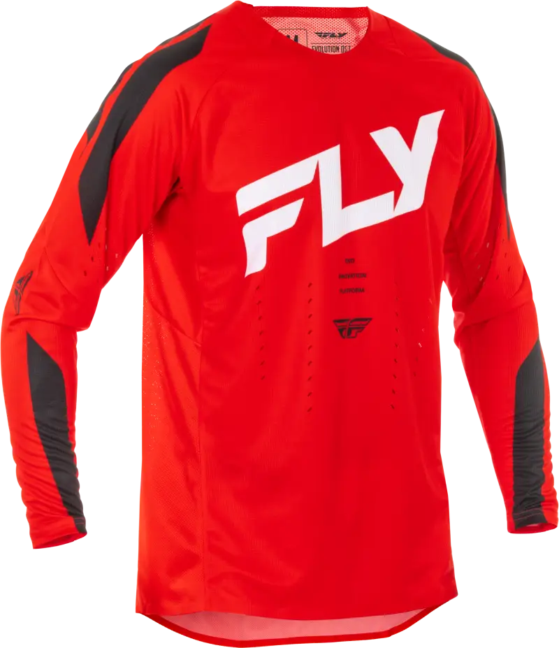Red and gray long-sleeved motocross jersey from Evolution Dst for powersports enthusiasts