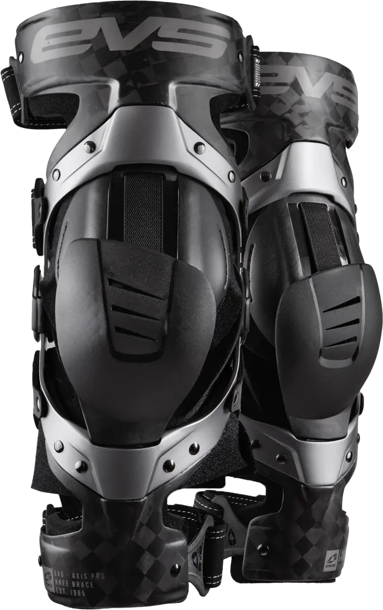 EVS Axis Pro Knee Brace Pair - Black/Grey - Large - AXISP-GRY-LP - EVS