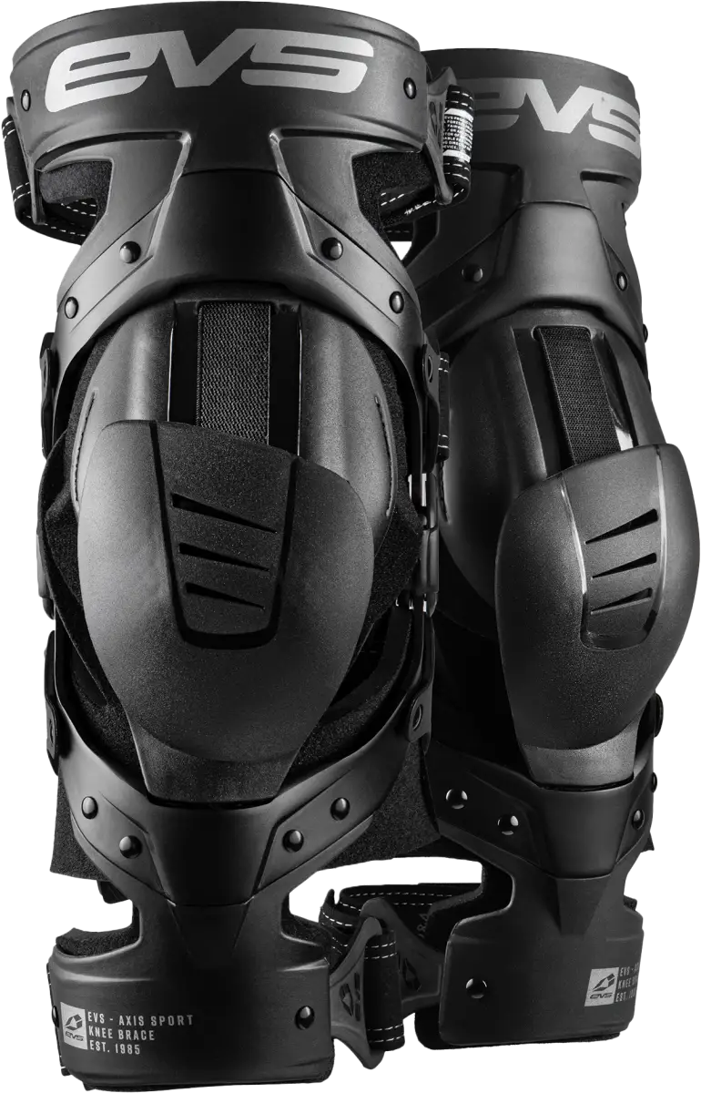 EVS Axis Sport Knee Brace Pair Black/Black/Grey - Large - EVS