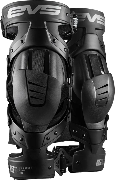 EVS Axis Sport Knee Brace Pair - Black/Grey, Small (AXISS-BK/GY-SP) - EVS