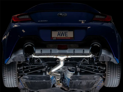 Exhaust System Kit Stainless Steel; Without Muffler; Single With Dual Outlet; Rear Exit; 5 Inch Diamond Black Tips