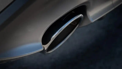 Exhaust System Kit T-304 Stainless Steel; With Muffler; 2-1/2 Inch Pipe Diameter; Single Dual Exit; Split Rear 5 Black