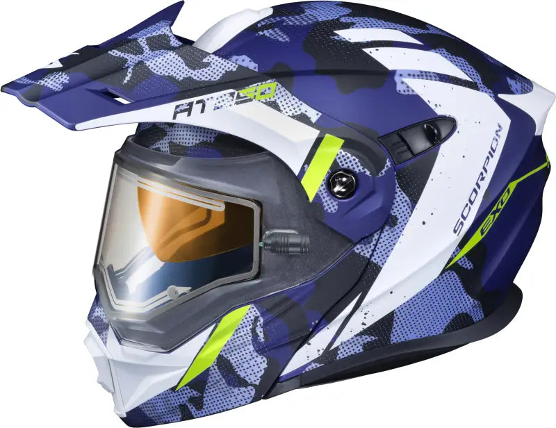 95-1618-SE SCORPION EXO Exo At950 Cold Weather Helmet Outrigger Matte Blue 3x (Elec)