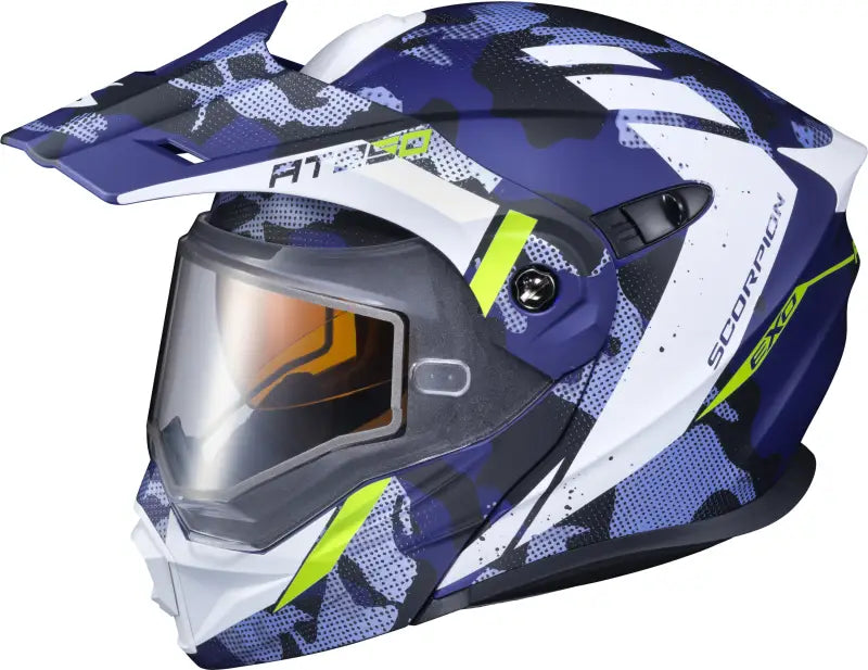 95-1615-SD SCORPION EXO Exo At950 Cold Weather Helmet Outrigger Matte Blue Lg (Dual)