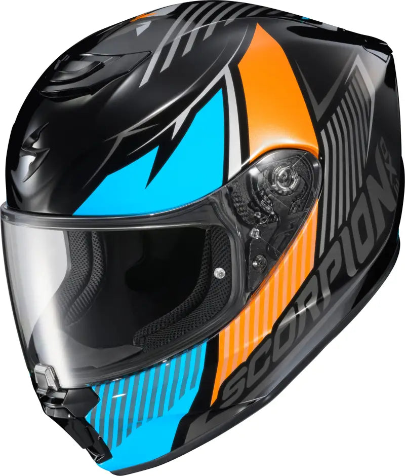 Exo R330 Full Face Helmet Hawker Light Blue Lg - SCORPION EXO