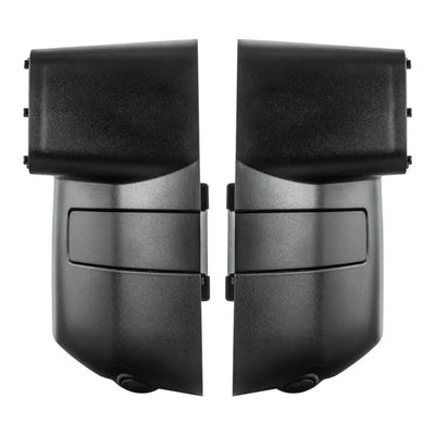 Exterior Mirror Cover Full Cover; Black; Polycarbonate; Set Of 2; With Integrated LED Lights Providing Peripheral