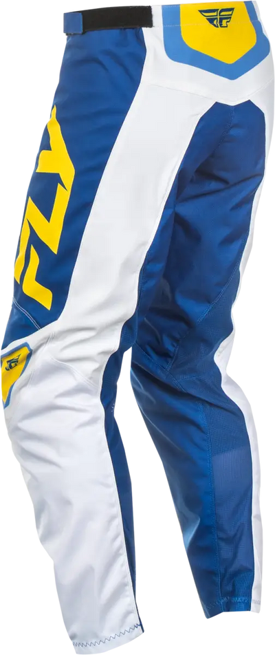 F 16 Pants White/Dark Blue/Yellow Sz 32