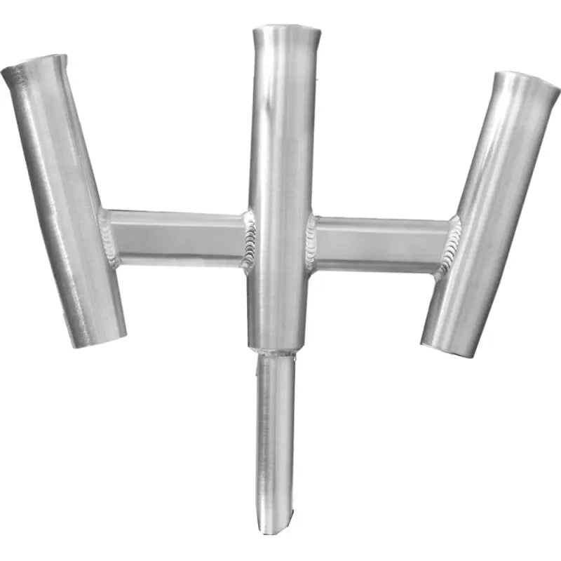 Silver brushed aluminum Taco Metals Kiterod holder triple fishing rod holder