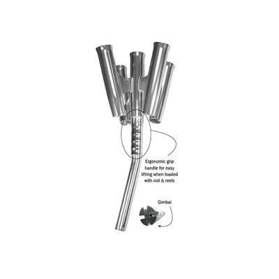 Chrome fishing rod holder.