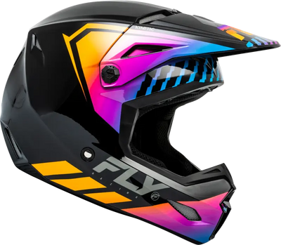 F73-8655YS Youth Kinetic Menace Helmet Black/Sunrise Ys - RV and Auto Parts