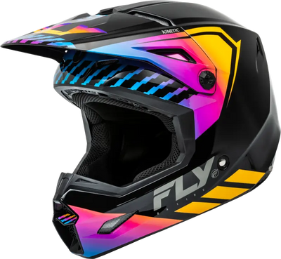 F73-8655YS Youth Kinetic Menace Helmet Black/Sunrise Ys - RV and Auto Parts