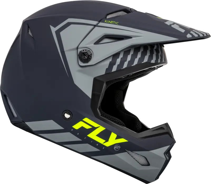 F73-8657M Kinetic Menace Helmet Matte Grey/Hi Vis Md - RV and Auto Parts