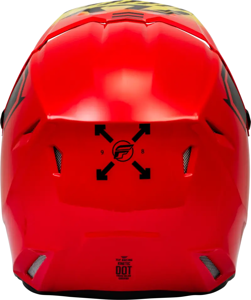 F73-8658M Kinetic Menace Helmet Red/Black/Yellow Md - RV and Auto Parts