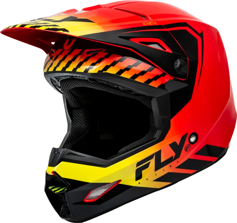 F73-8658M Kinetic Menace Helmet Red/Black/Yellow Md - RV and Auto Parts