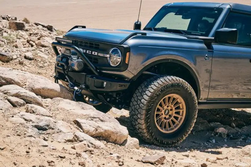 Gray Ford Bronco off-roading with FB-5100 Body Armor and Fender Flares