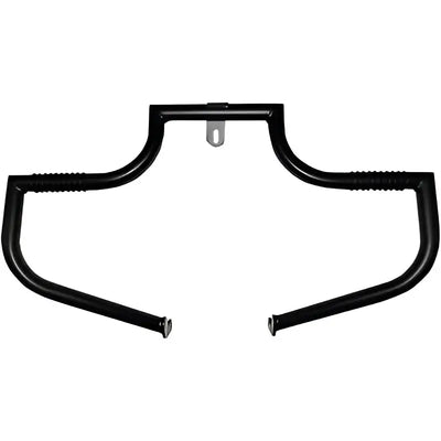 Black motorcycle engine guard FB116-1 Lindby with corrugated sections for Softail