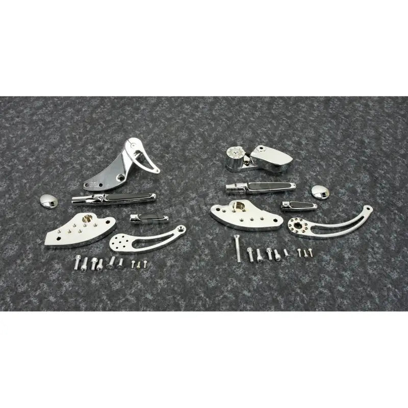 Chrome motorcycle forward control kit by Hawg Halters for Softail FCK-S18C-FR-S