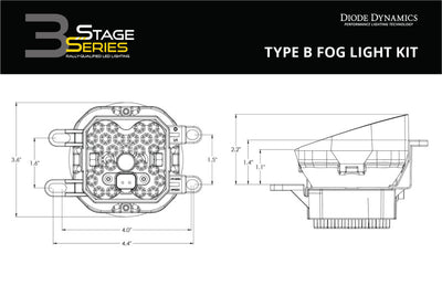Diode Dynamics SS3 Sport Type B Kit ABL - White SAE Fog - DD6996