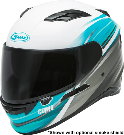 Ff 98 Full Face Osmosis Helmet Matte Wht/Teal/Grey Md 