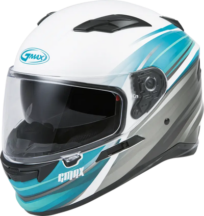 GMAX Ff 98 Full Face Osmosis Helmet Matte Wht/Teal/Grey Md