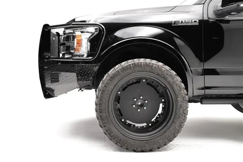 FF18-K4560-1 Fab Fours 18 Fd F150 Rnch Fgg rugged front end upgrade for Ford F150, black truck, off-road style, high-quality construction, customized fit, added protection, easy installation