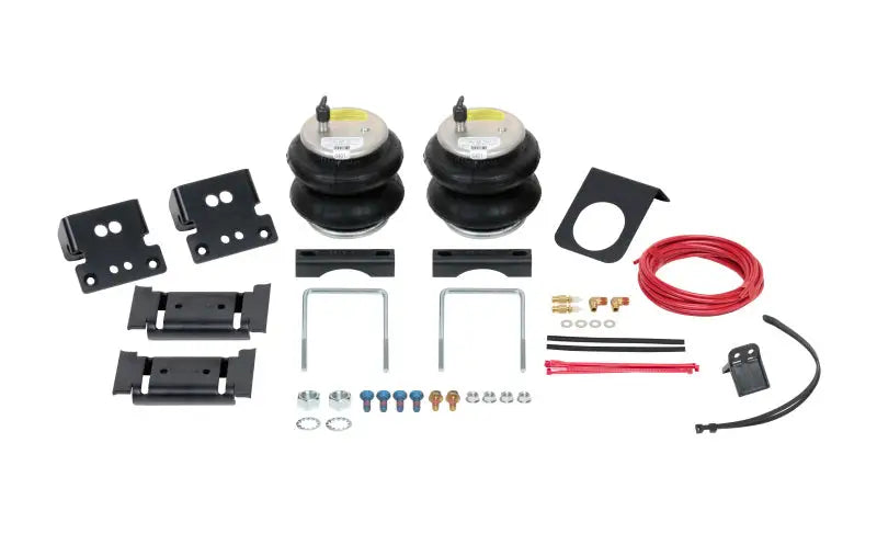 Firestone Ride-Rite Air Helper Spring Kit for Rear 2019-2020 Dodge RAM 3500 4WD, model W217602615, includes industrial-grade air springs, brackets, tubing, hardware, and fittings for easy installation.