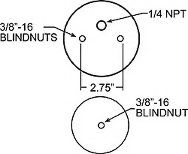 Circular mounting plates with threaded holes for Firestone Ride-Rite Bellow Replacement