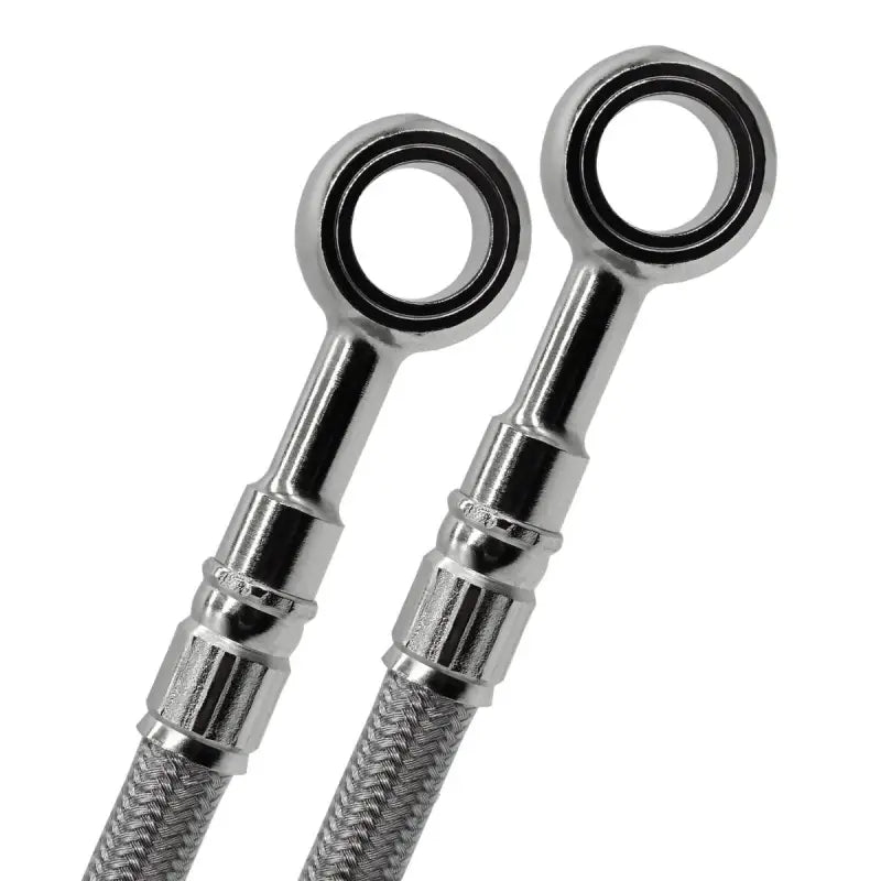 Two braided stainless steel brake lines with banjo fittings for FK003D740-1 Galfer kit