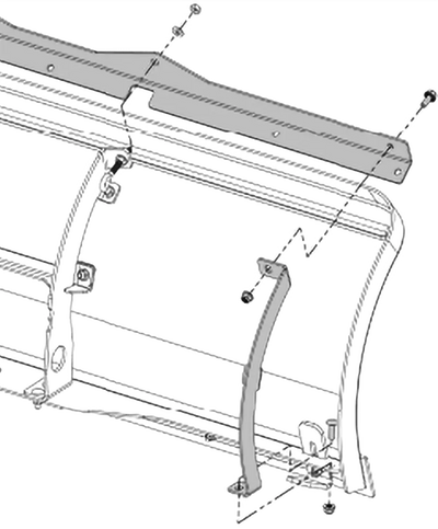 Exploded view of a flex blade stiffener in the Flex Blade Stiffener Kit assembly