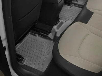 Gray WeatherTech floor liner molded fit with ribbed contours