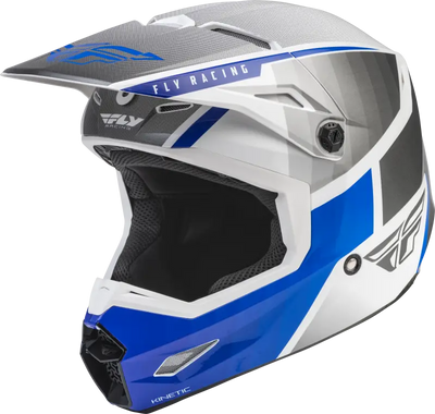 Fly Racing Fly Racing 73-8641YM Youth Kinetic Drift Helmet Blue/Charcoal/White Ym