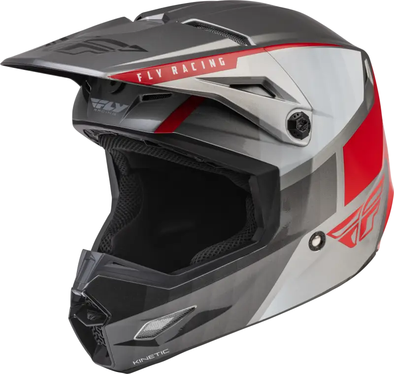 Fly Racing Fly Racing 73-8643XS Kinetic Drift Helmet Charcoal/Light Grey/Red Xs