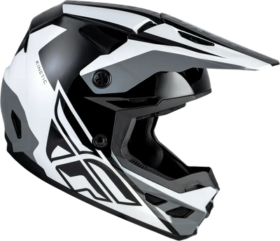 Kinetic Crest Helmet Black/White/Grey 2x - FLY RACING