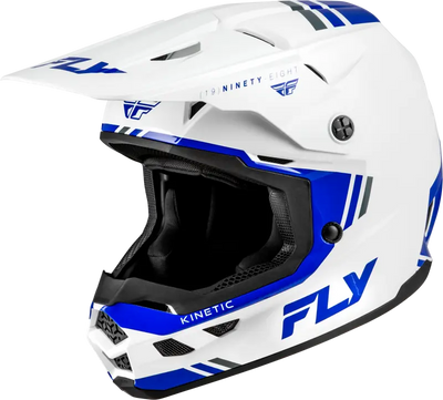 Kinetic Verdict Helmet White/Blue/Grey Lg - FLY RACING