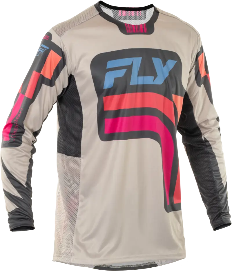 FLY RACING 378-724L Lite Vice Jersey in Light Grey/Pink/Coral - Large - FLY RACING
