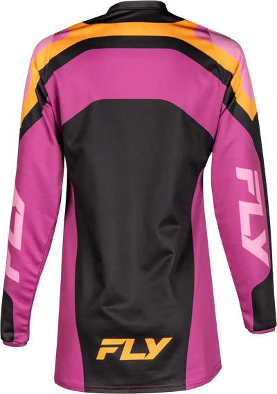 FLY RACING Women's F 16 Jersey - Black/Mauve/Yellow - Size Small - FLY RACING