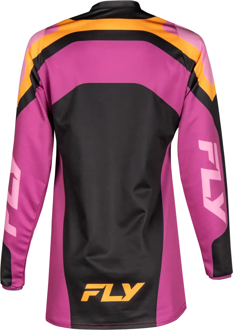FLY RACING Women's F 16 Jersey - Black/Mauve/Yellow - Size Small - FLY RACING