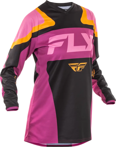 FLY RACING Women's F 16 Jersey Black/Mauve/Yellow - Part Number 378-822L - FLY RACING