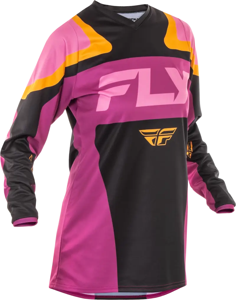 FLY RACING Women's F 16 Jersey Black/Mauve/Yellow - Part Number 378-822L - FLY RACING