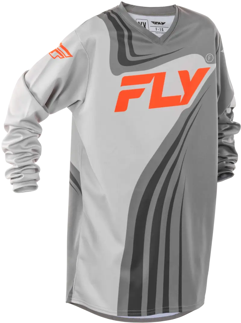 FLY RACING Youth F 16 Performance Jersey in Grey and Orange - Size YXL - FLY RACING